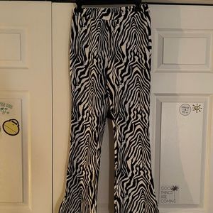 Zebra print wide leg pants